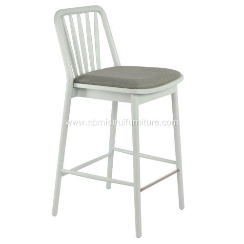 Minimalist bar chair white wooden frame bar stool